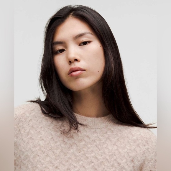 Lululemon NWT Alpaca Wool-Blend Crosshatch Sweater Heathered Crepe - Picture 3 of 12